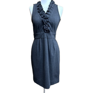 Julian Taylor New York Ruffled Bodice V Neck Dress Size 10 - EUC